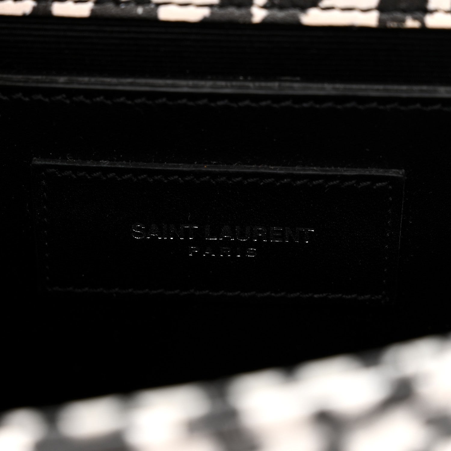 Calfskin Leopard Small Monogram Kate Satchel White Black