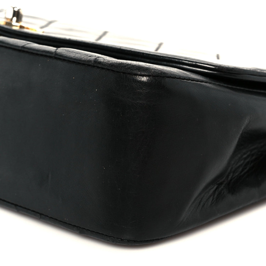 Lambskin Quilted Medium Single Flap Black