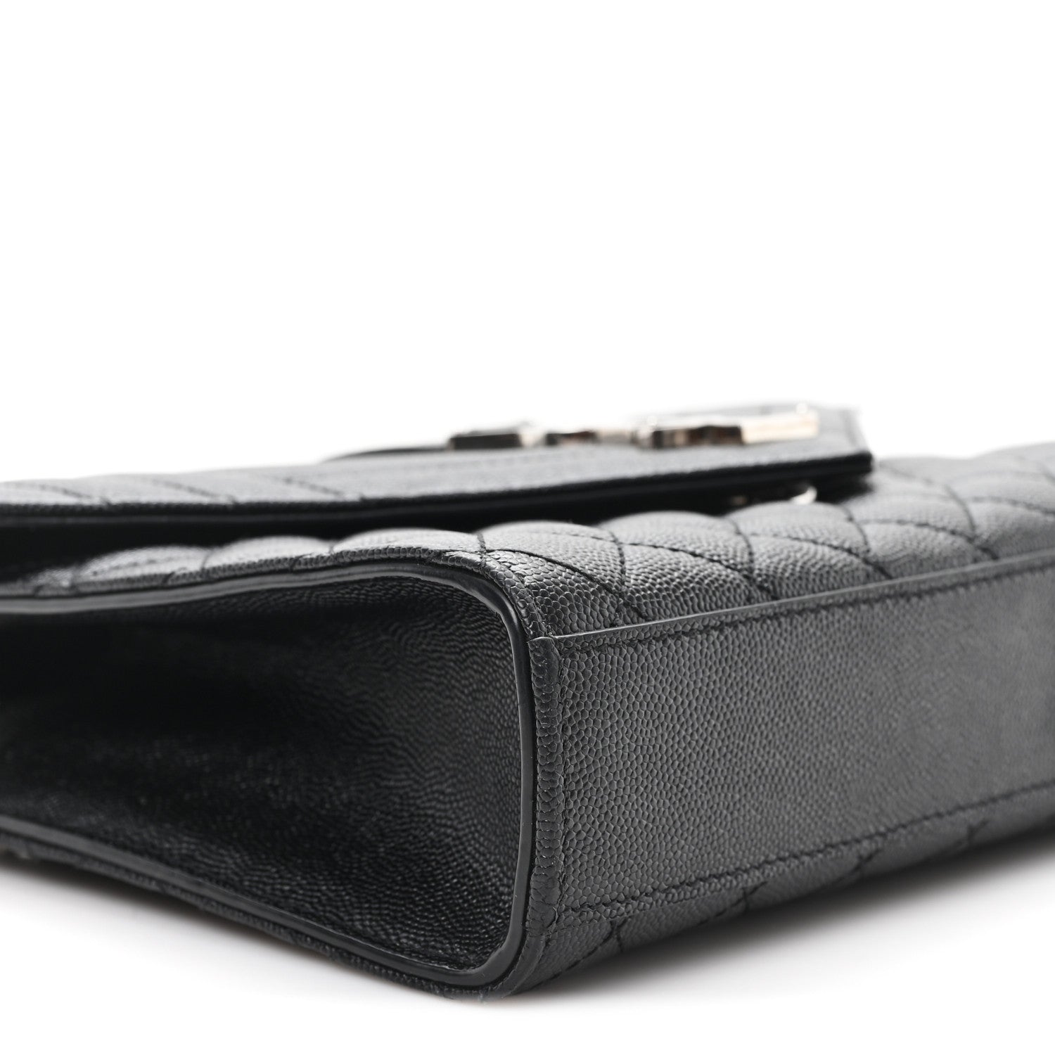 Grain De Poudre Textured Mixed Matelasse Triquilt Medium Monogram Satchel Black