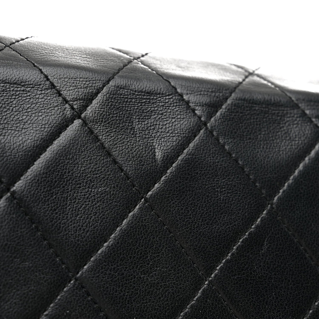 Lambskin Quilted Flap Bag Black