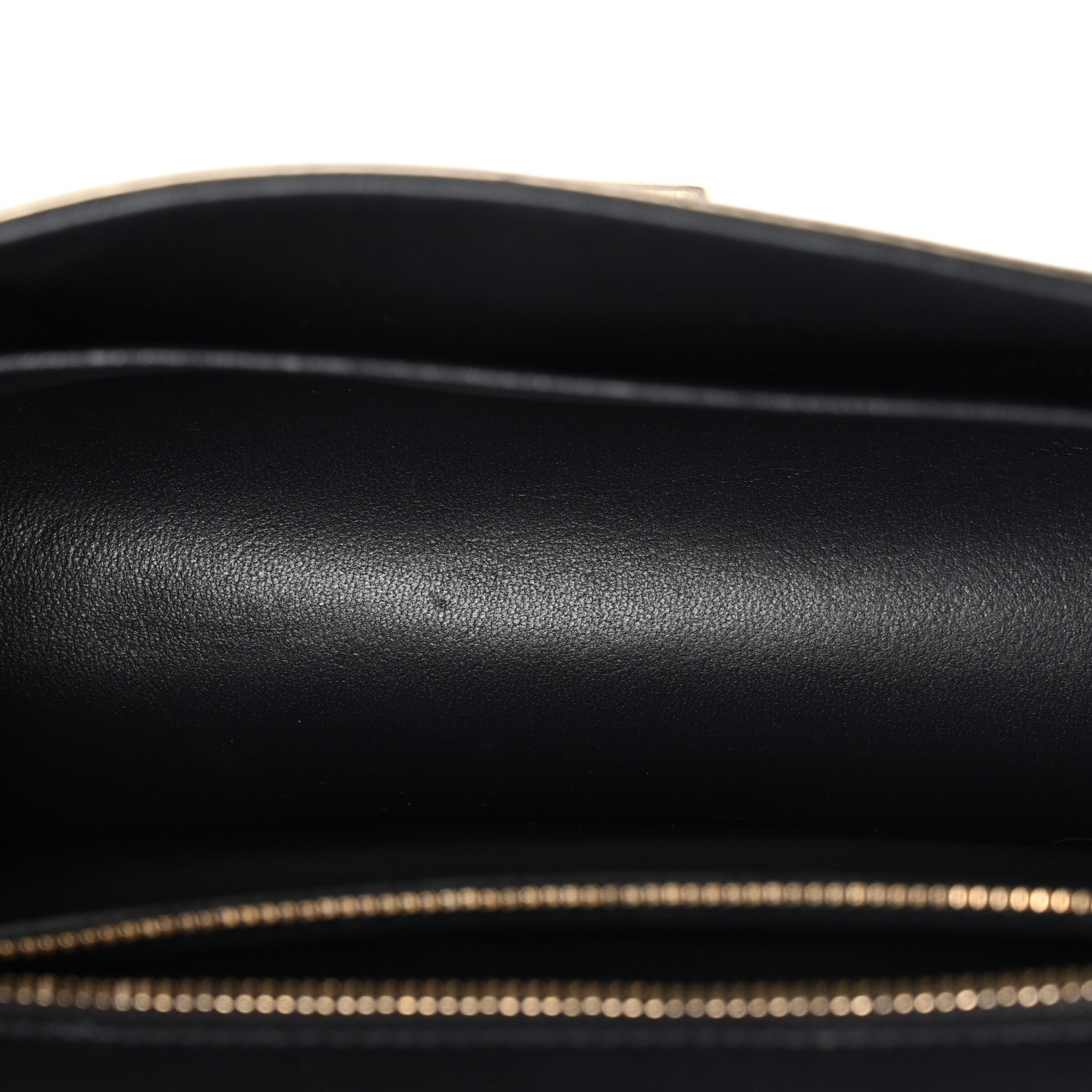 Metallic Patent Micro-Cannage Small Diorama Flap Bag Gold