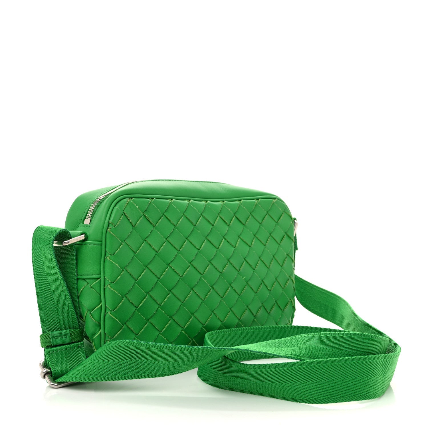 Calfskin Intrecciato Small Camera Bag Parakeet