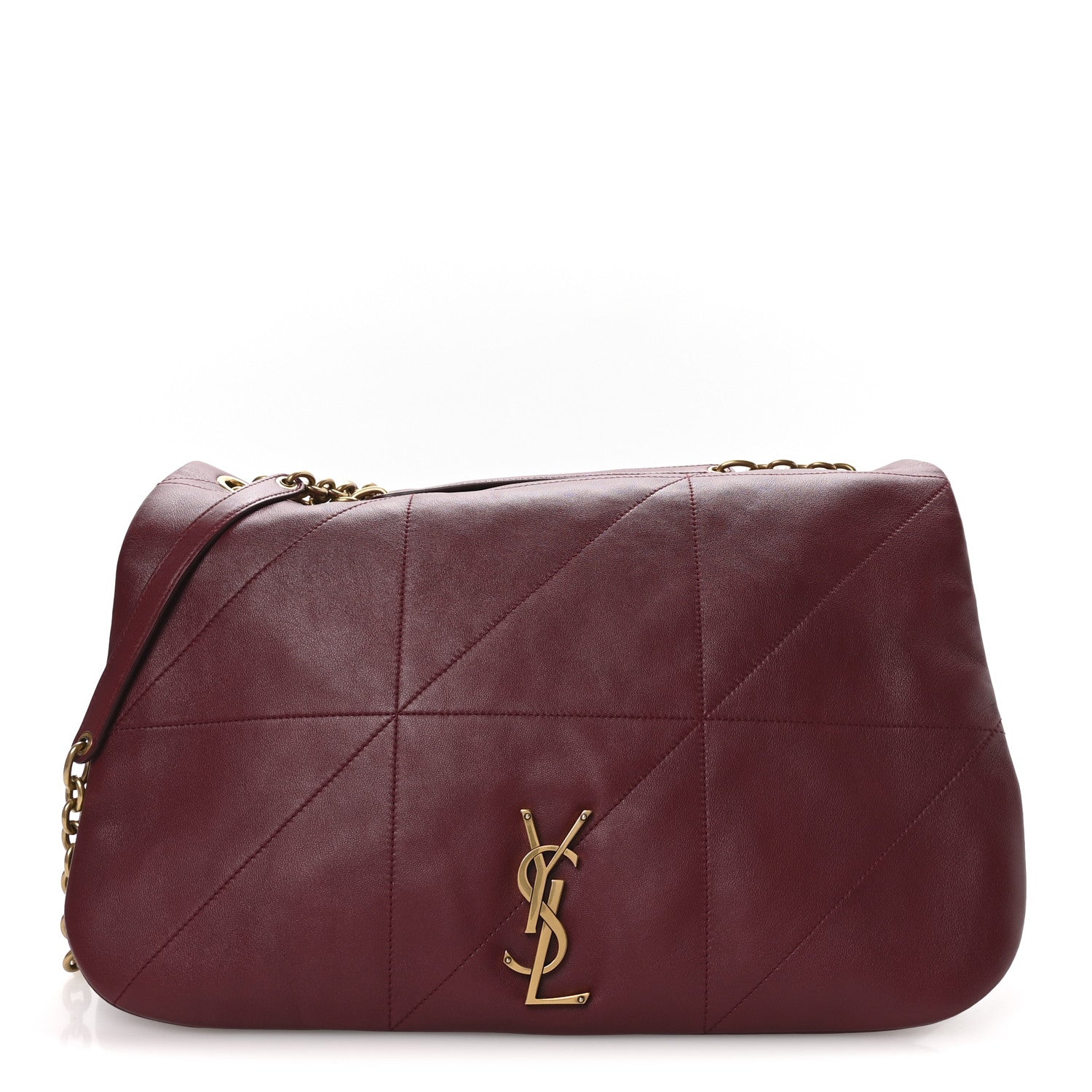 Lambskin Matelasse Monogram Large Jamie 4.3 New Dark Bordeaux