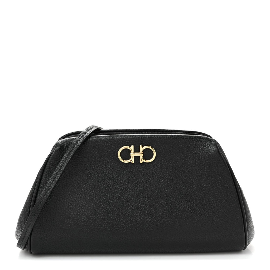 Calfskin Small Gancini Crossbody Black