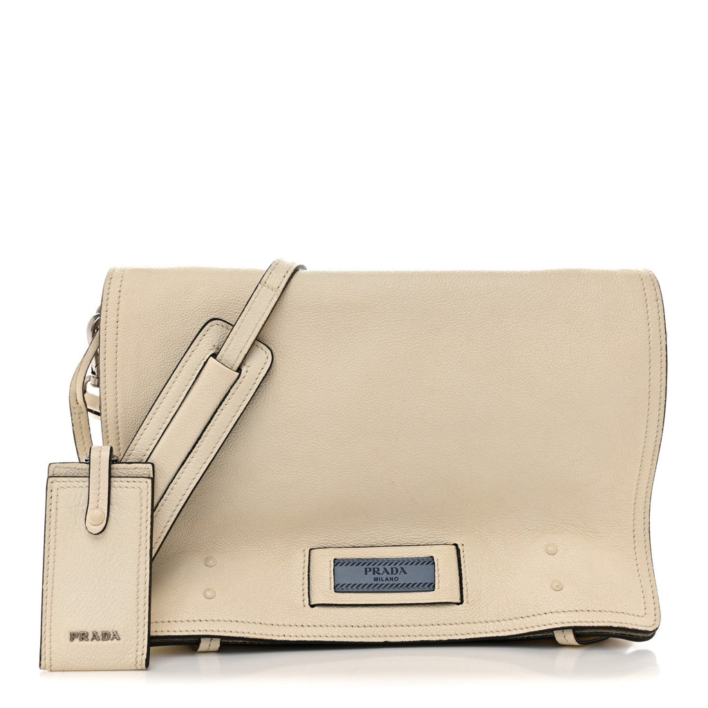 Glace Calf Etiquette Flap Bianco Astra