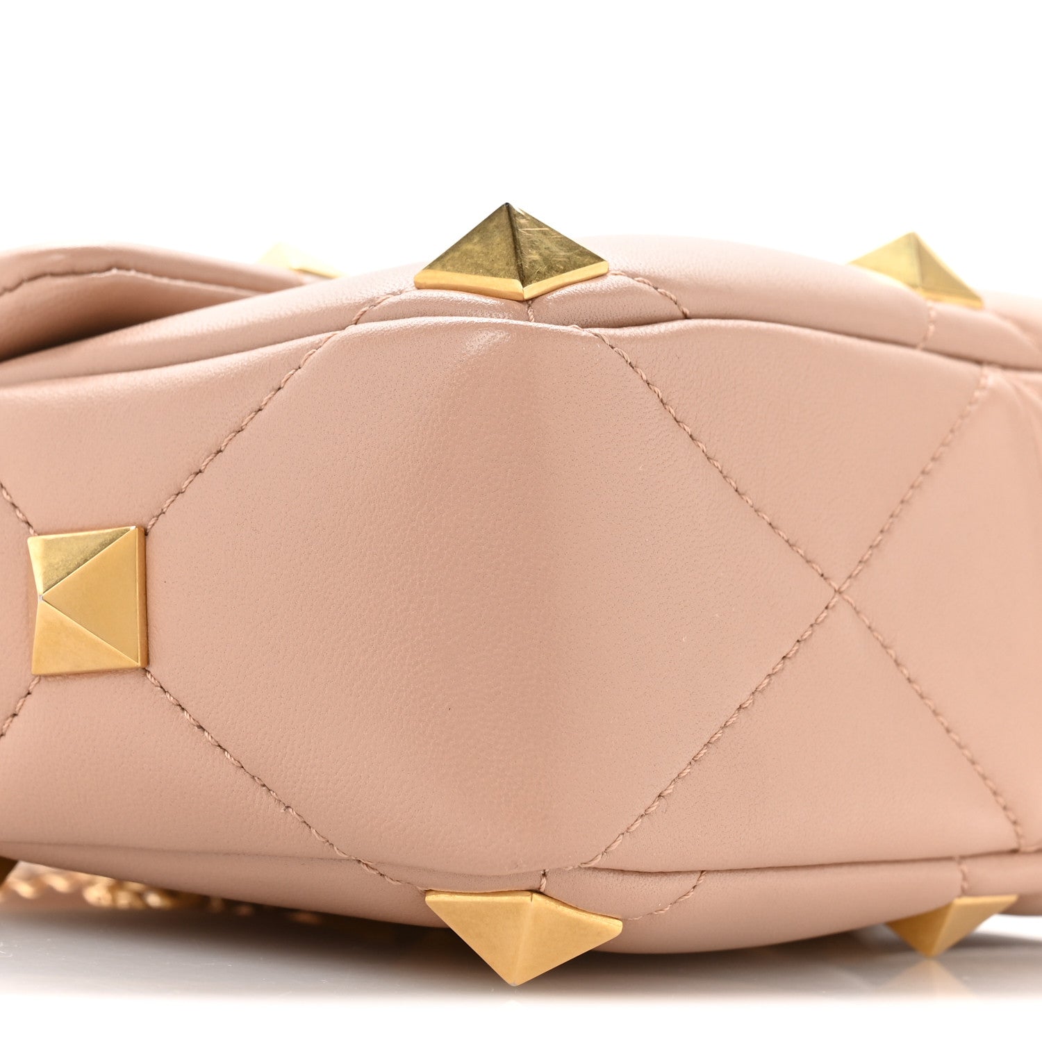 Nappa Medium Roman Stud Shoulder Bag Rose Cannelle