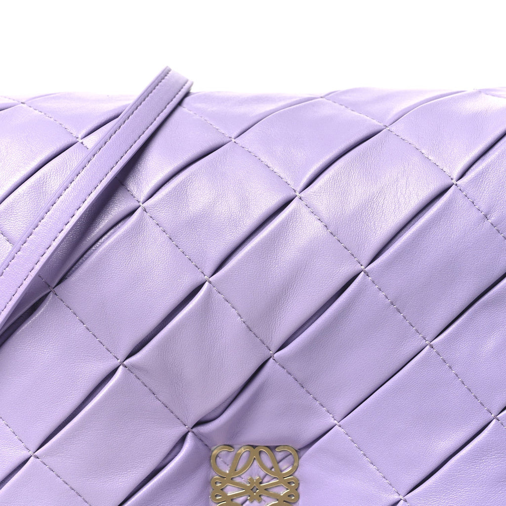 Lambskin Pleated Goya Puffer Bag Light Mauve
