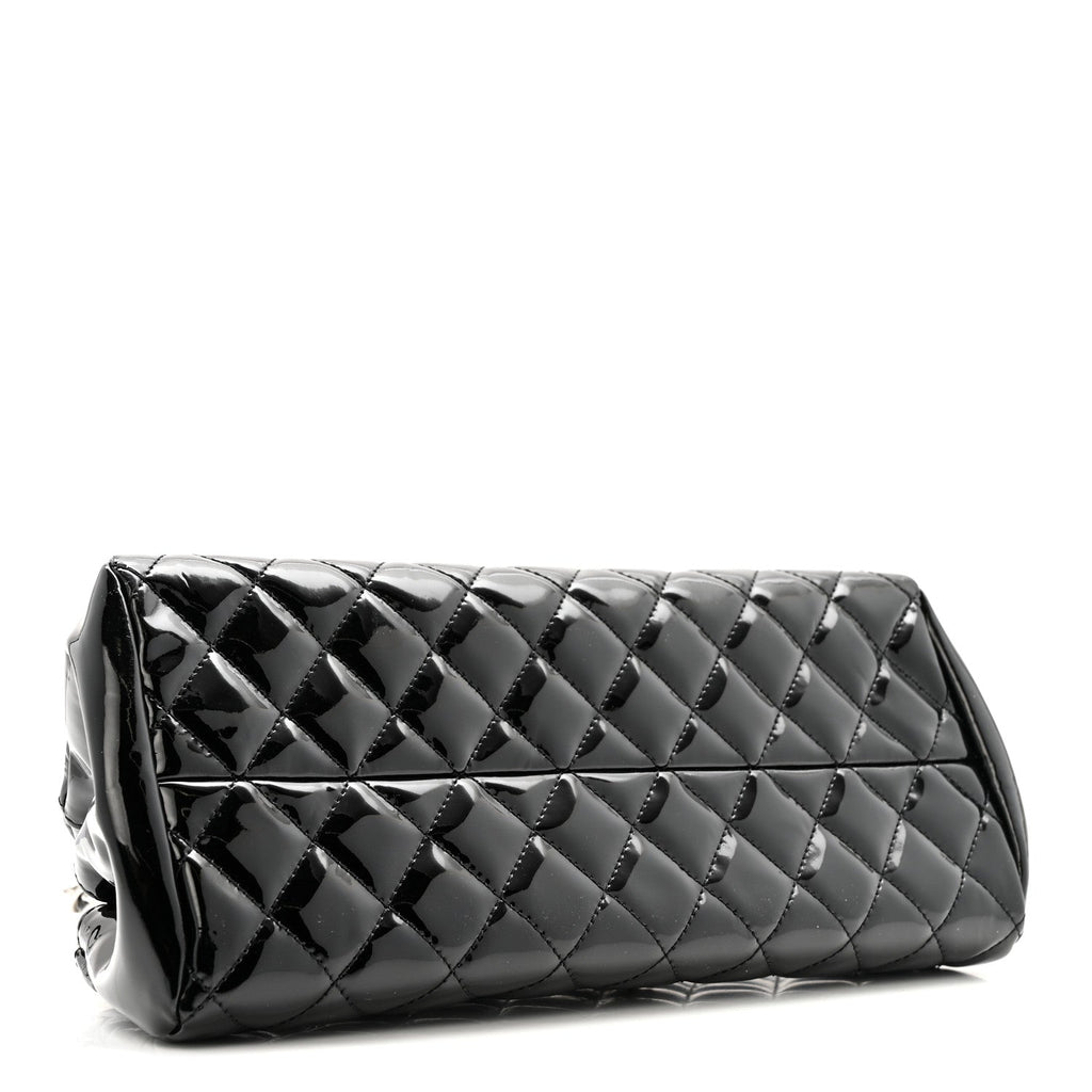 Patent Quilted Small Just Mademoiselle Bowling Bag Black