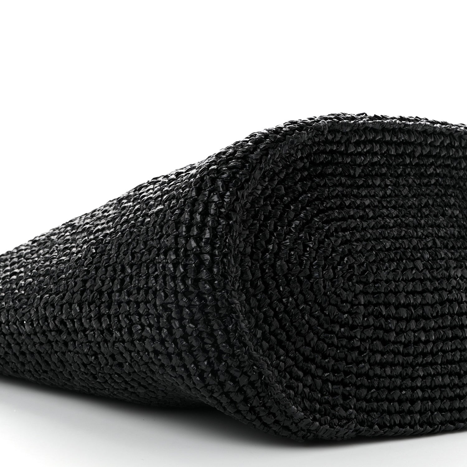 Raffia Woven Large Le Cagole Panier Tote Black