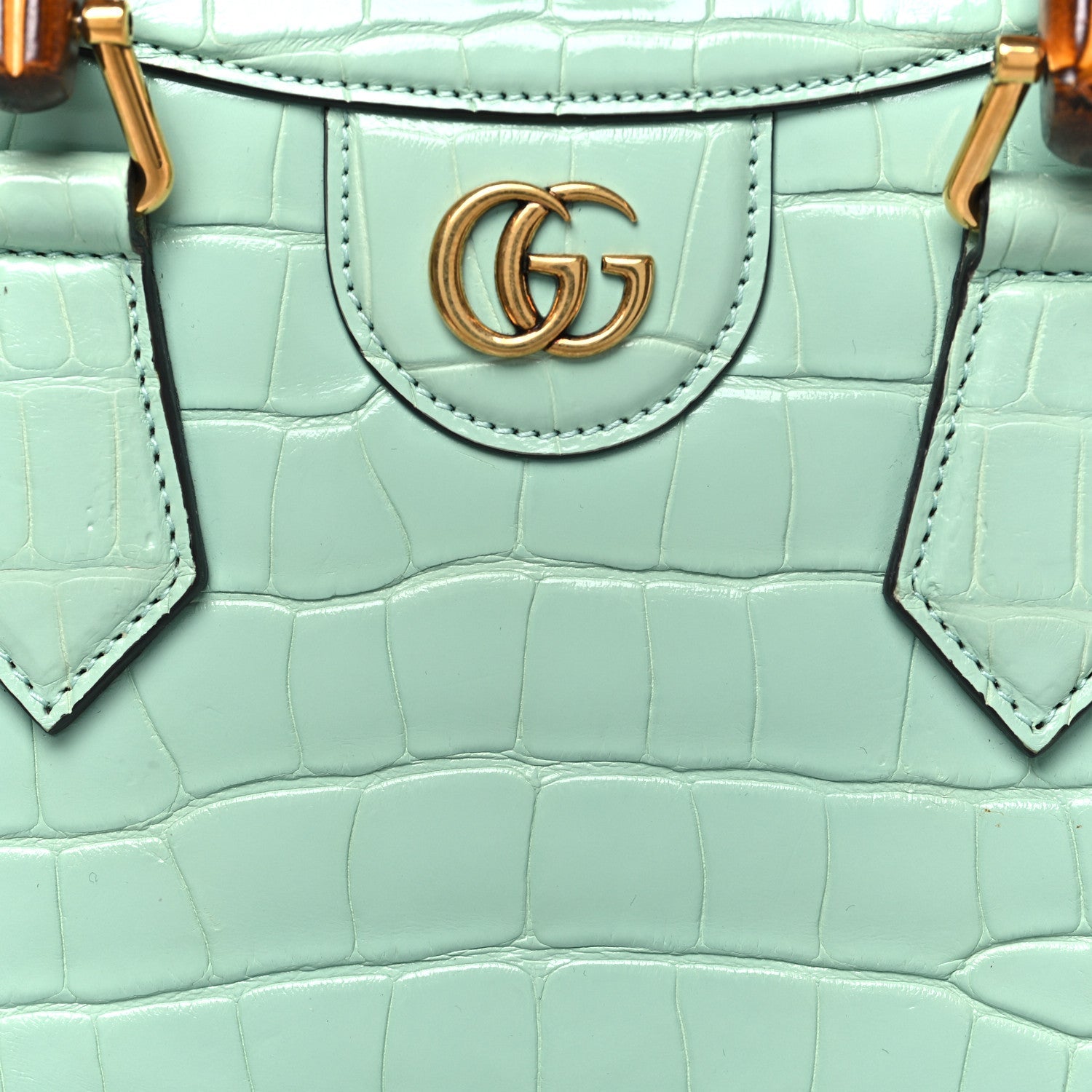 Alligator Small Diana Tote Bag Green