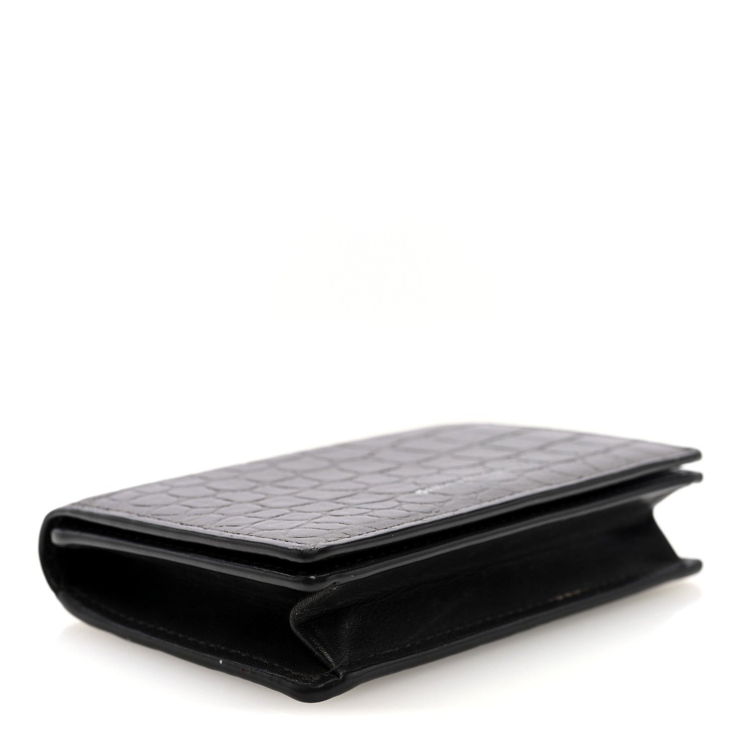 Calfskin Crocodile Embossed Business  Case Coal