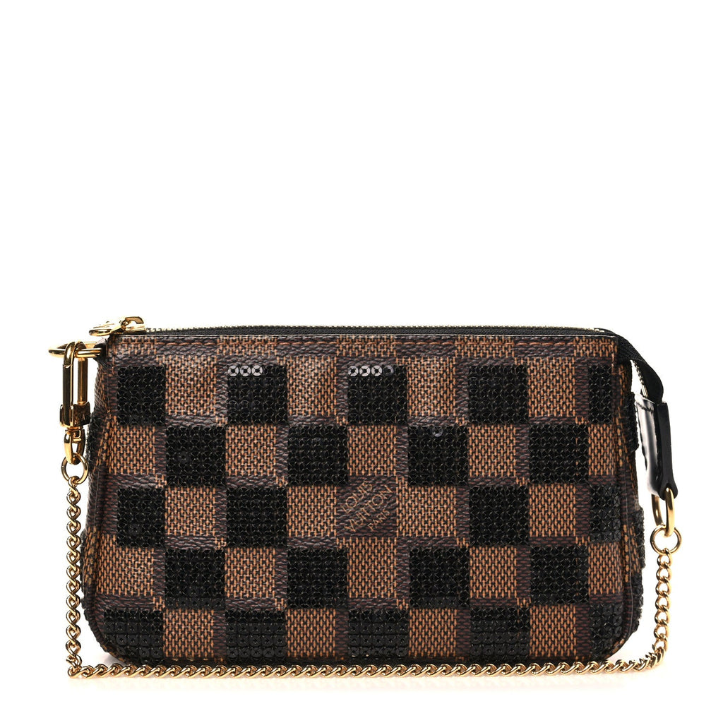 Damier Paillettes Mini Pochette Accessories Black