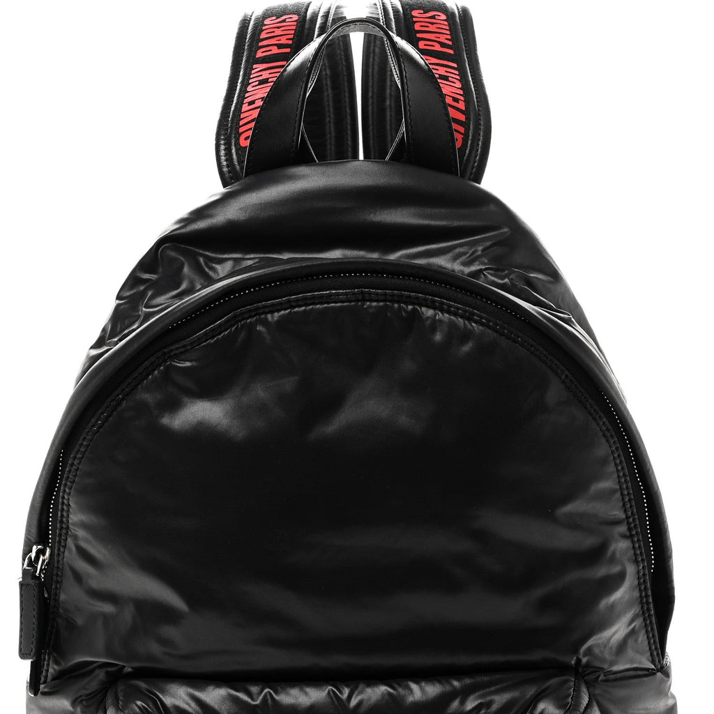 Padded Nylon Small Backpack Black Red