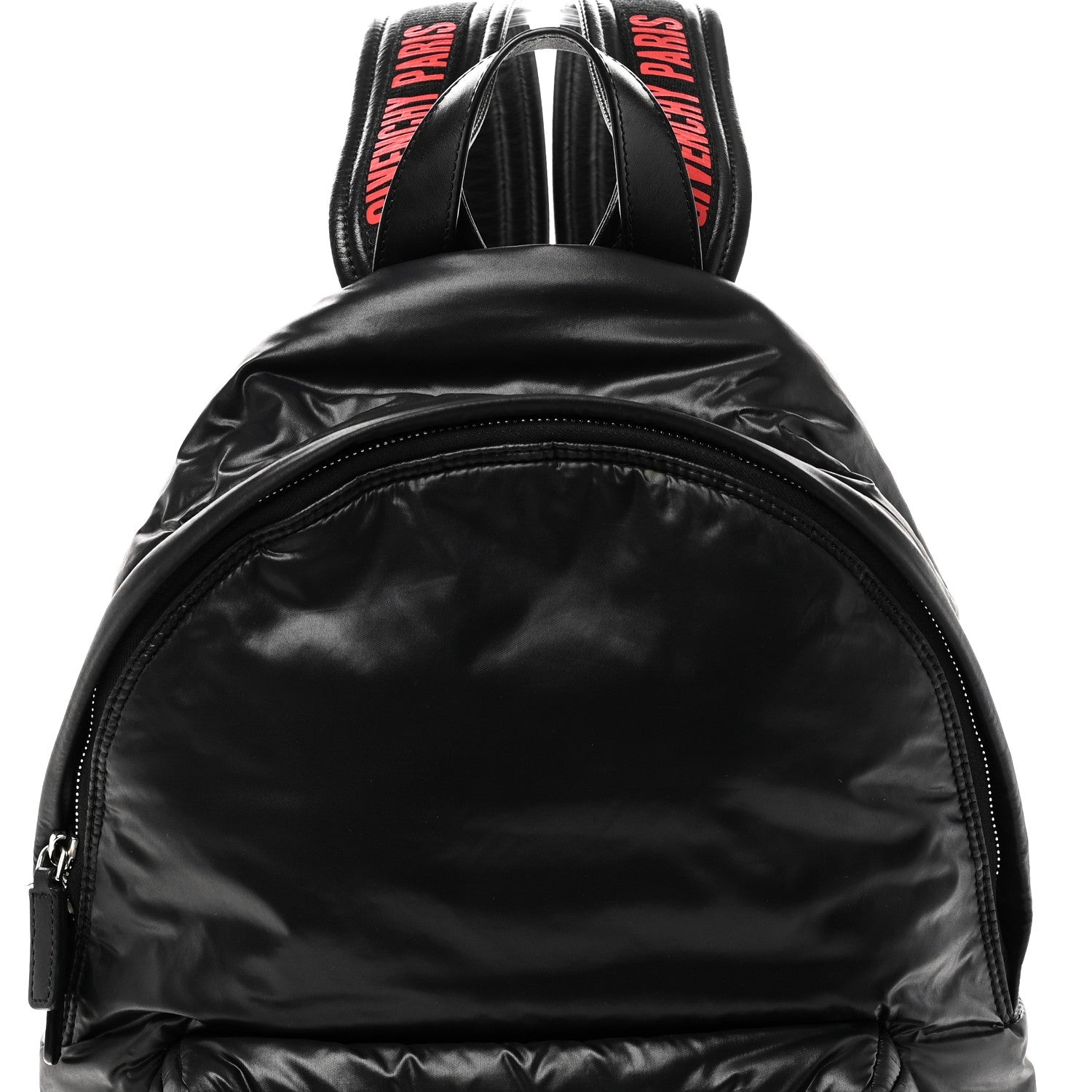 Padded Nylon Small Backpack Black Red