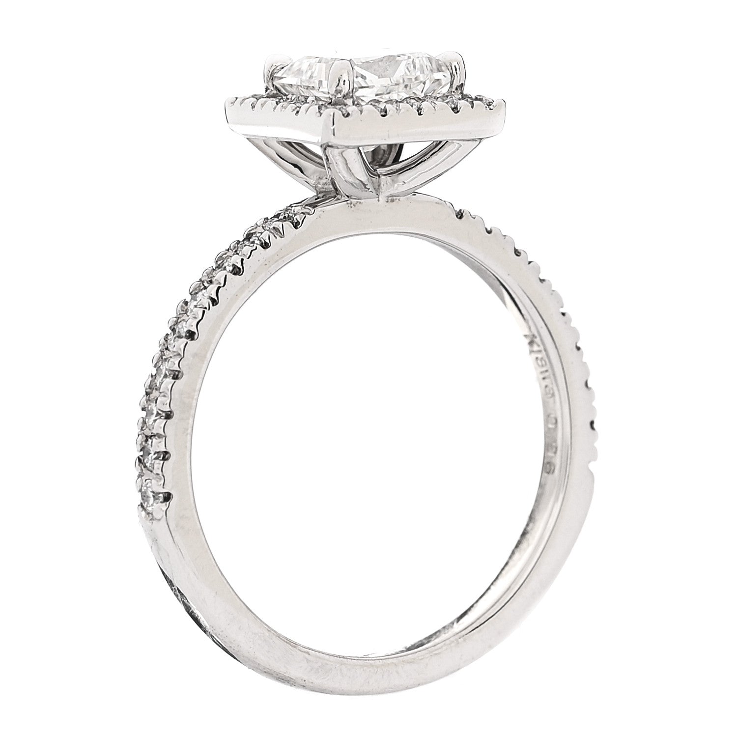18K White Gold Diamond .96ctw Princess Cut Engagement Ring  52 6