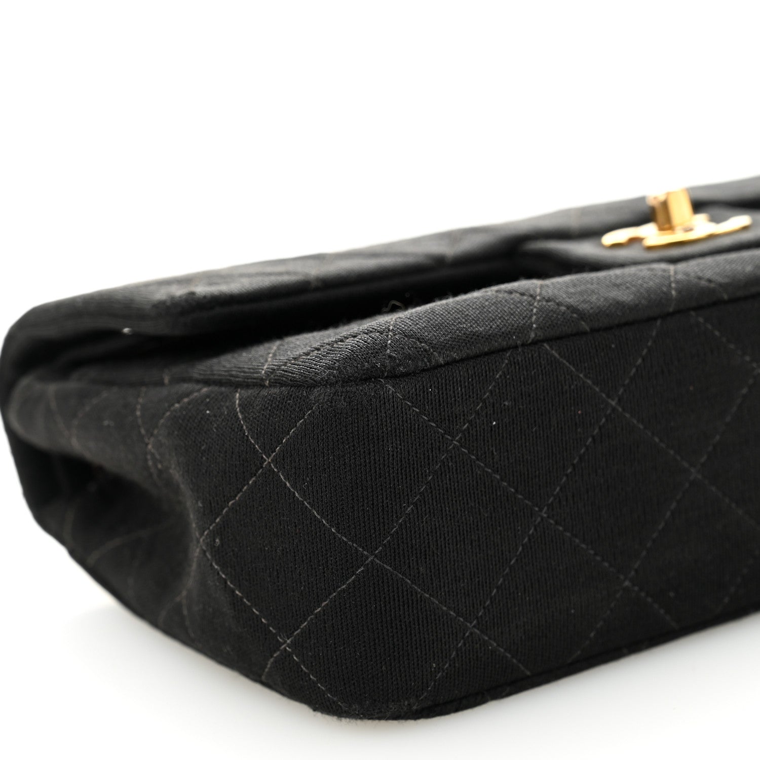Jersey Quilted Small Double Flap Black