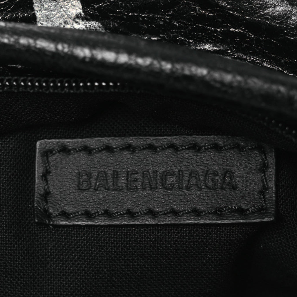 Agneau Arena Graffiti All Over Mini Explorer Crossbody Backpack  Black White