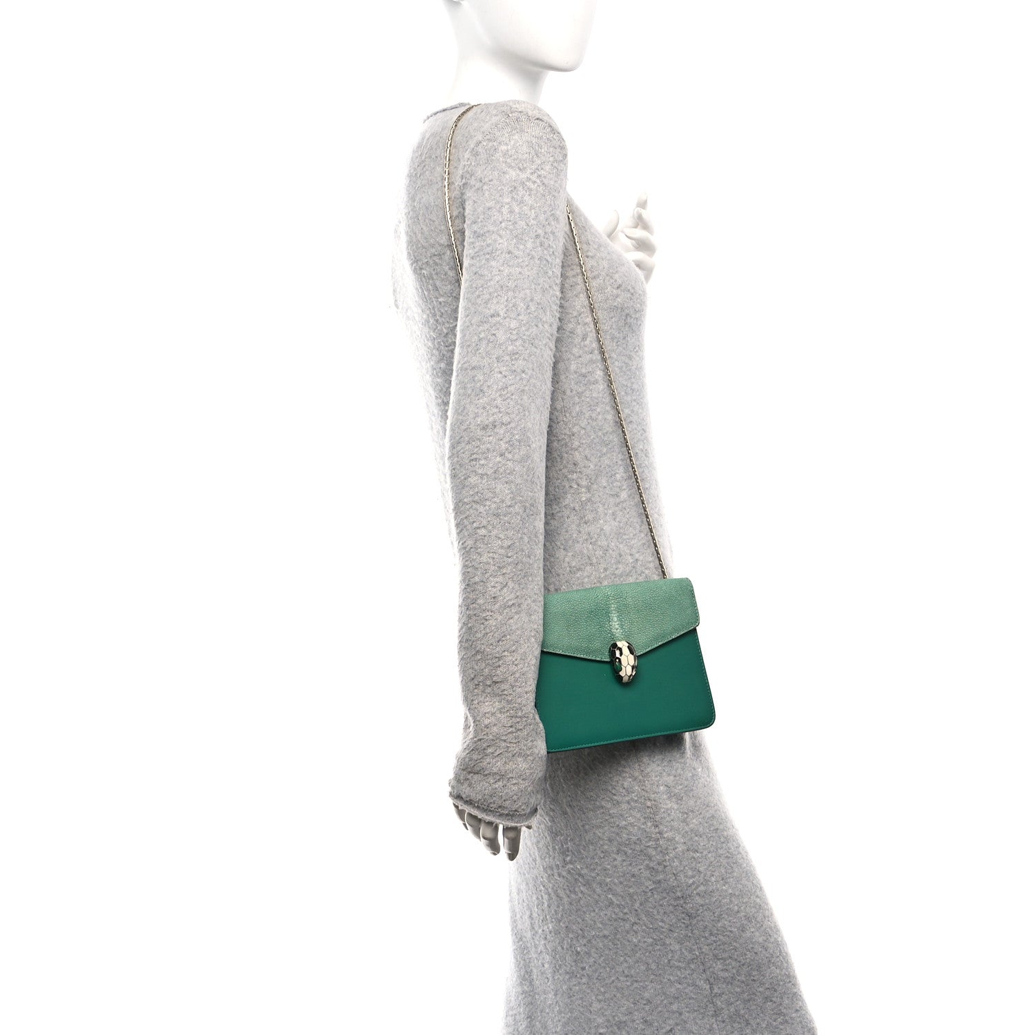 Galuchat Calfskin Serpenti Forever Crossbody Bag Green