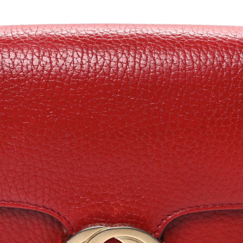 Dollar Calfskin Small Interlocking G Shoulder Bag Red