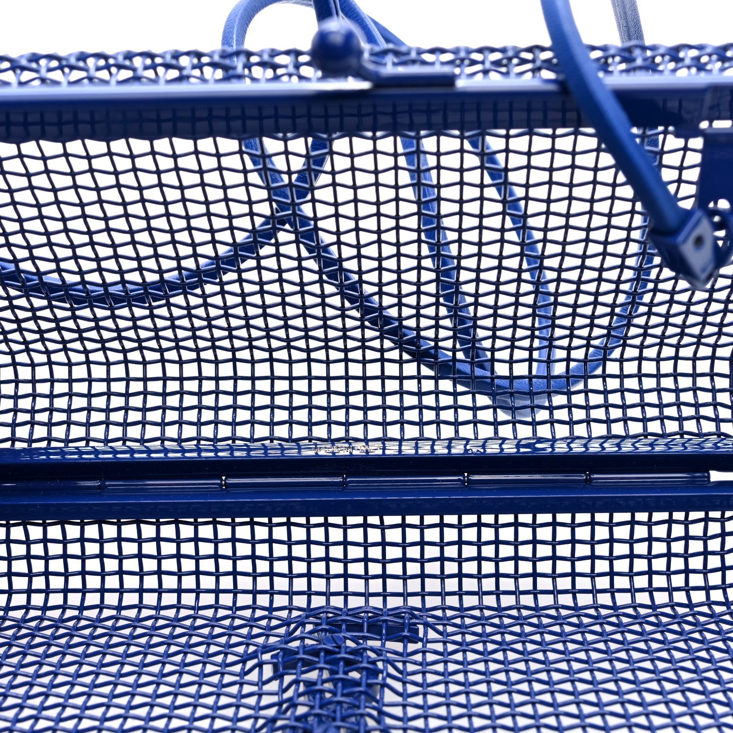 Brass Lambskin Monogram Cassandre Cage Bag Blue Majorelle