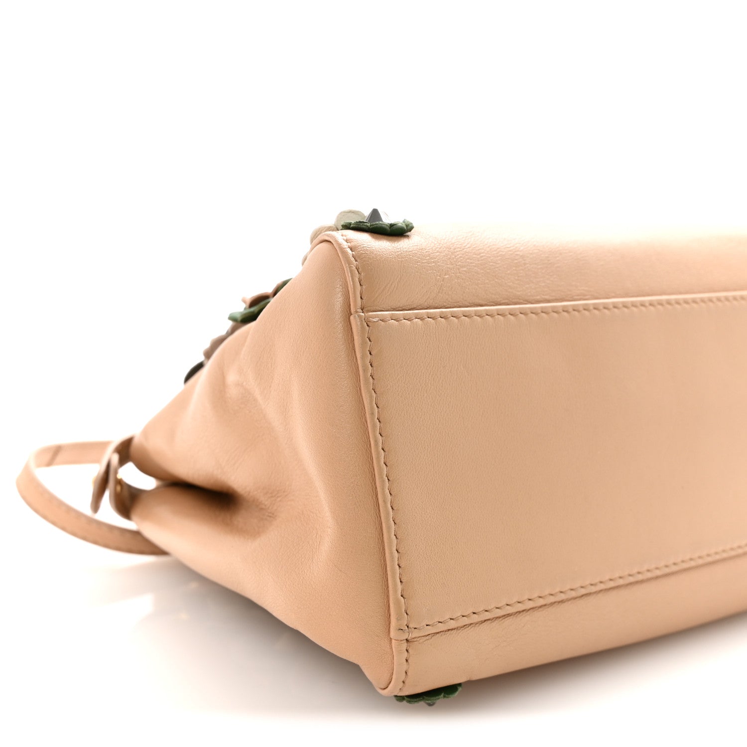 Nappa Flowerland Mini Peekaboo Iconic Satchel Miele Scuro