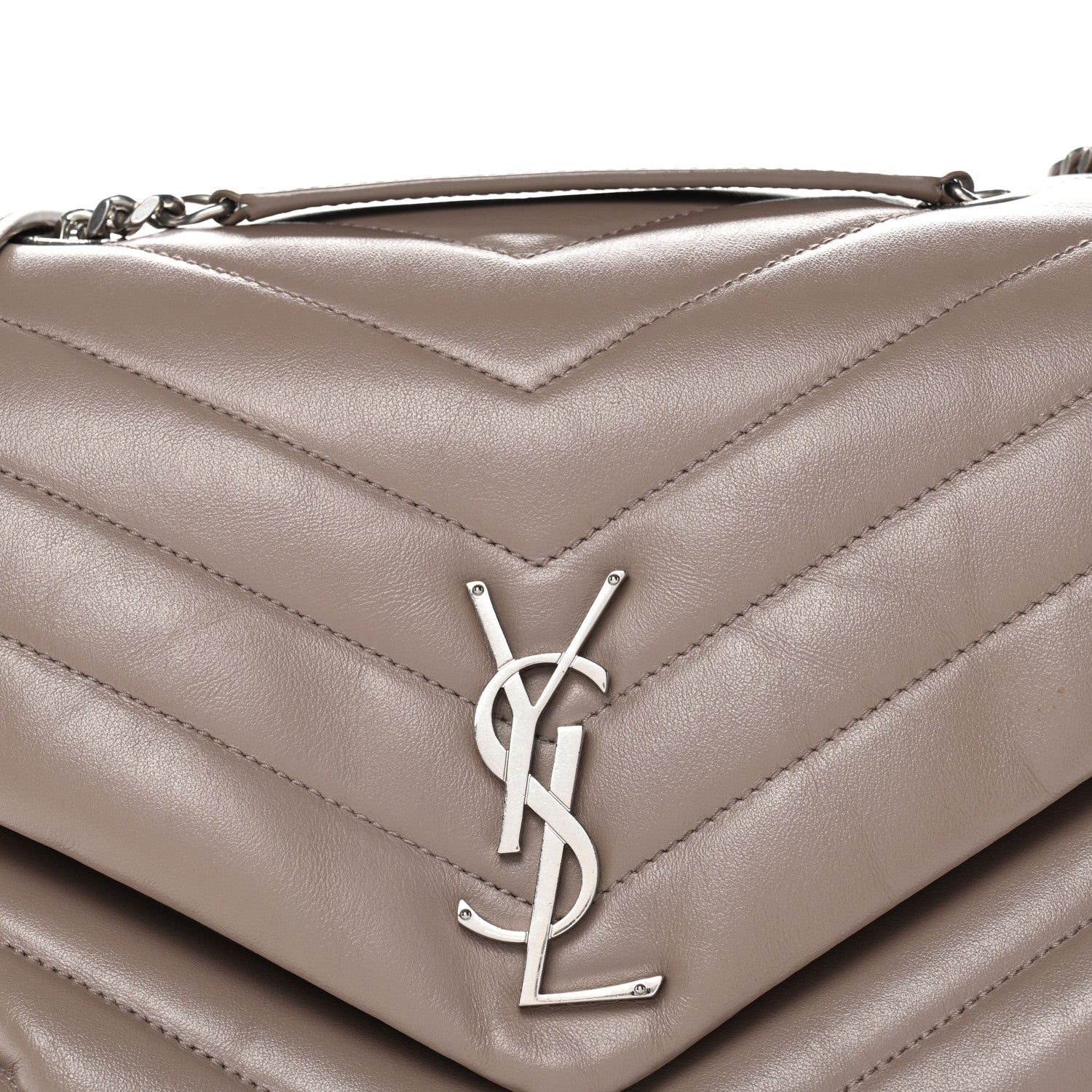 Calfskin Y Quilted Monogram Medium Loulou Chain Satchel Mink