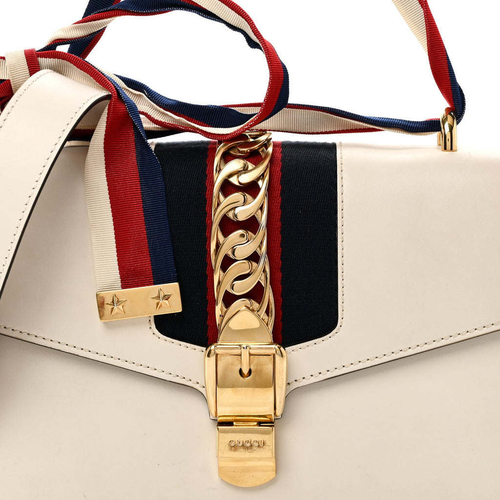 Calfskin Small Sylvie Shoulder Bag Off White