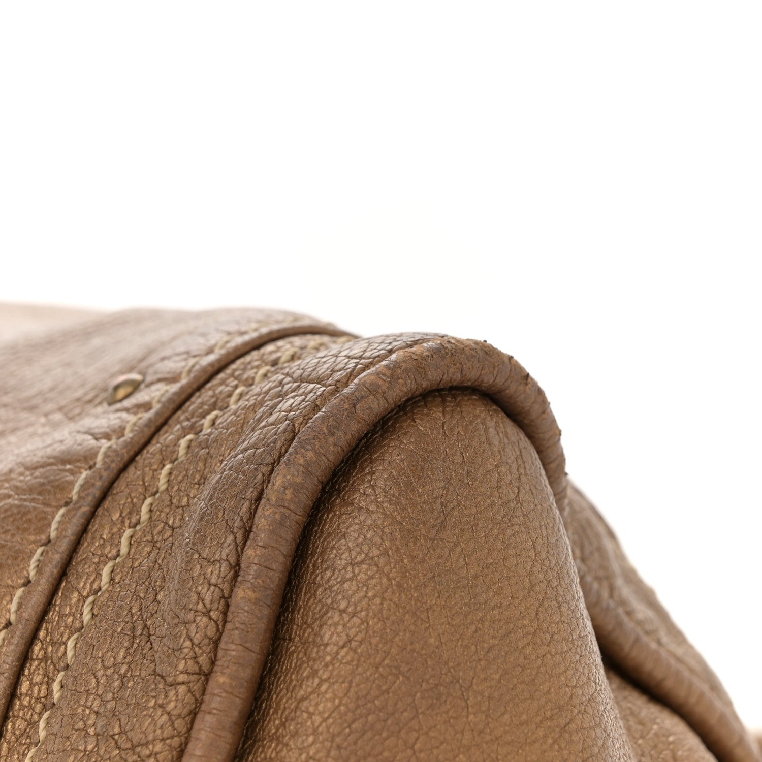 Metallic Calfskin Medium Paddington Satchel Gold