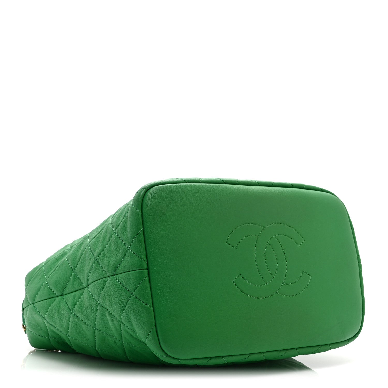 Lambskin Quilted Large Perfect Meeting Hobo Green