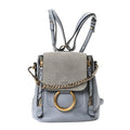 Suede Calfskin Mini Faye Backpack Cloudy Blue