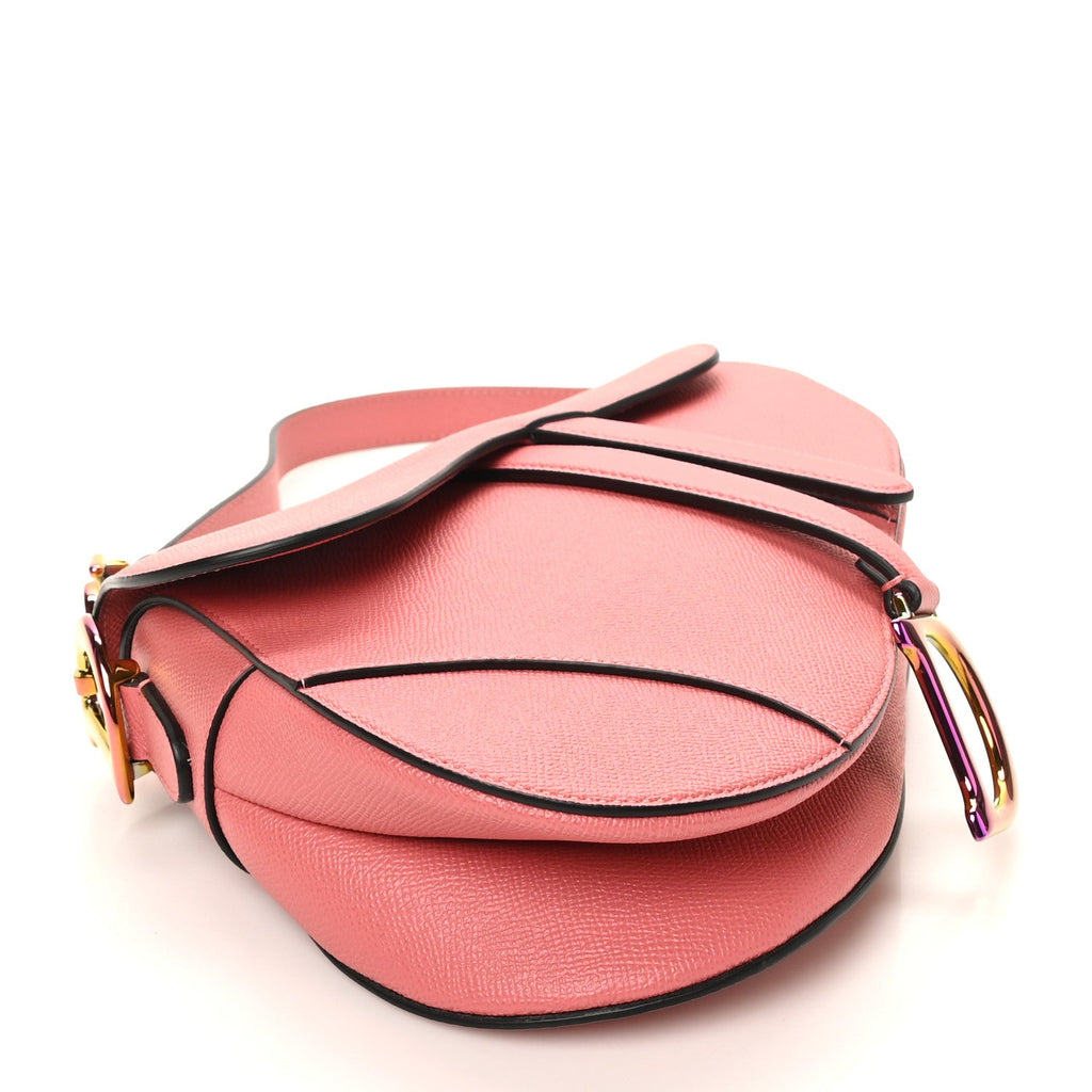 Grained Calfskin Saddle Bag Pink