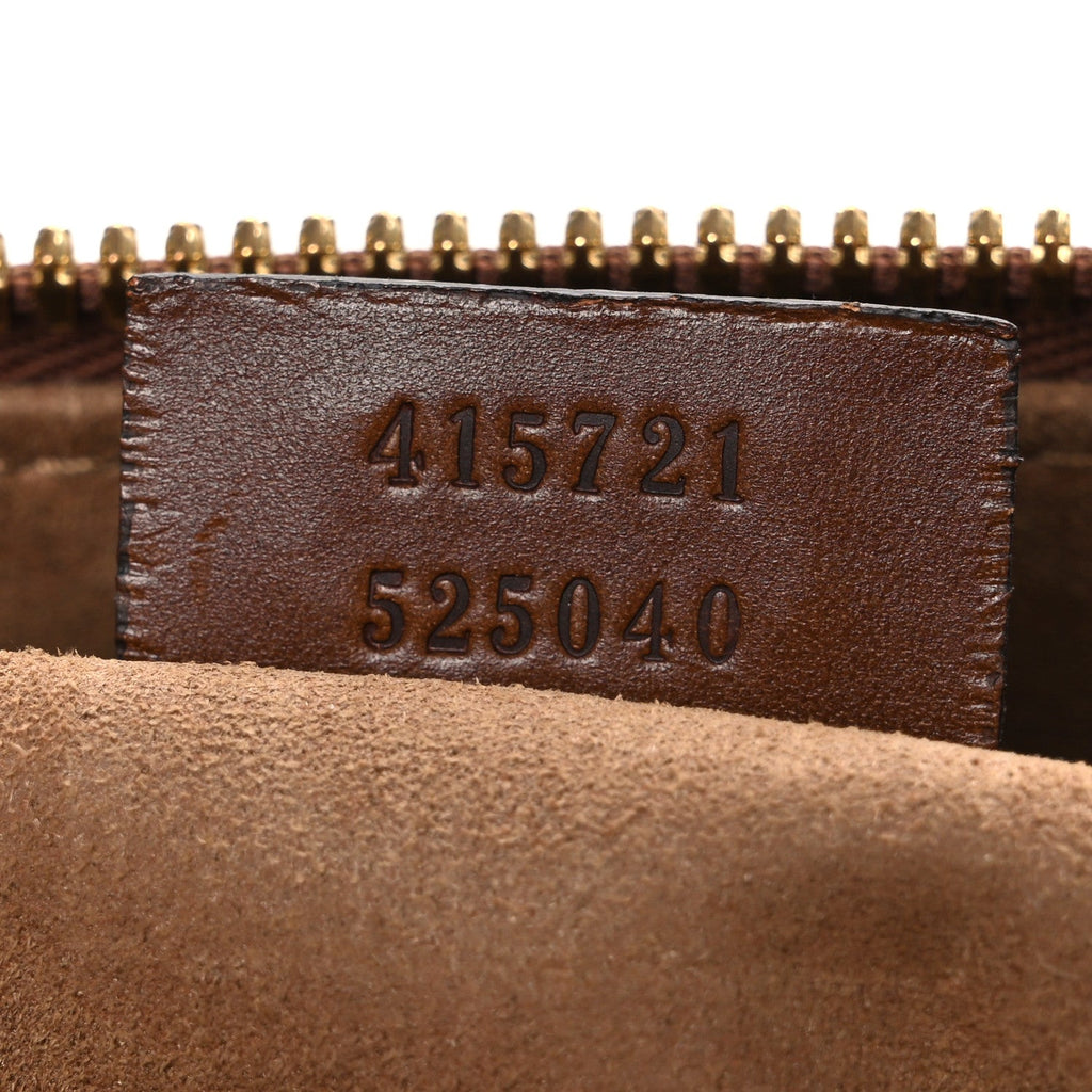 GG Supreme Monogram Medium Zippered Bucket Tote Beige Tuscany