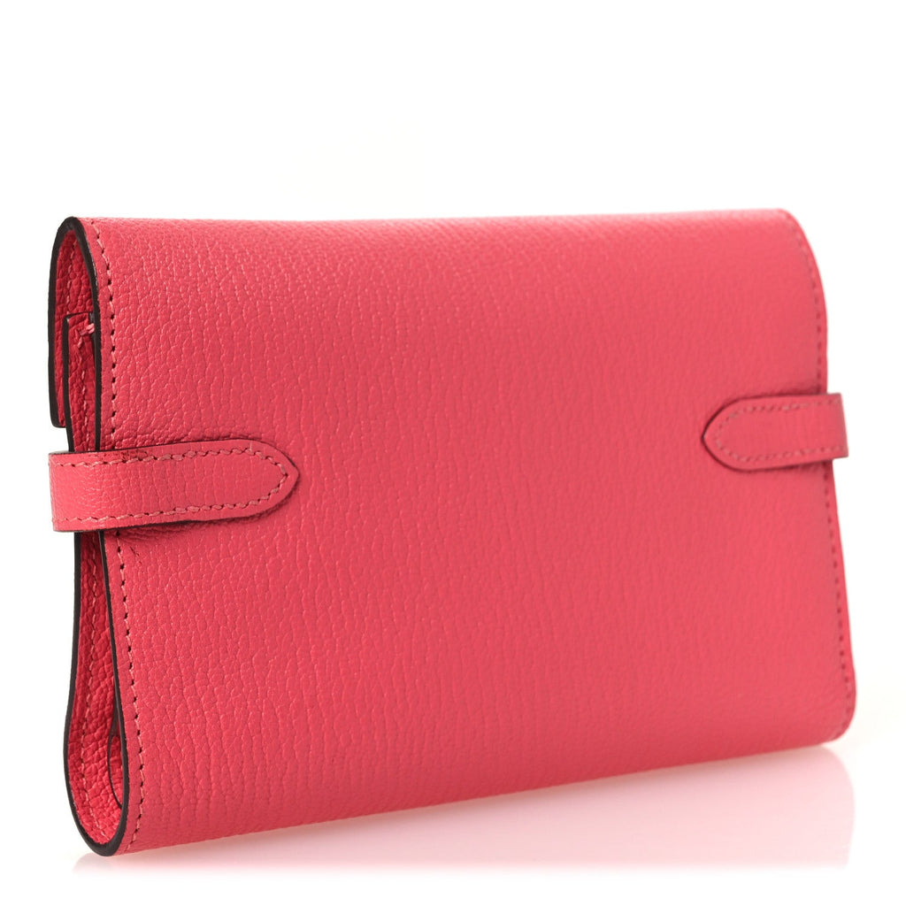 Chevre Mysore Medium Kelly Wallet Rose Azalee
