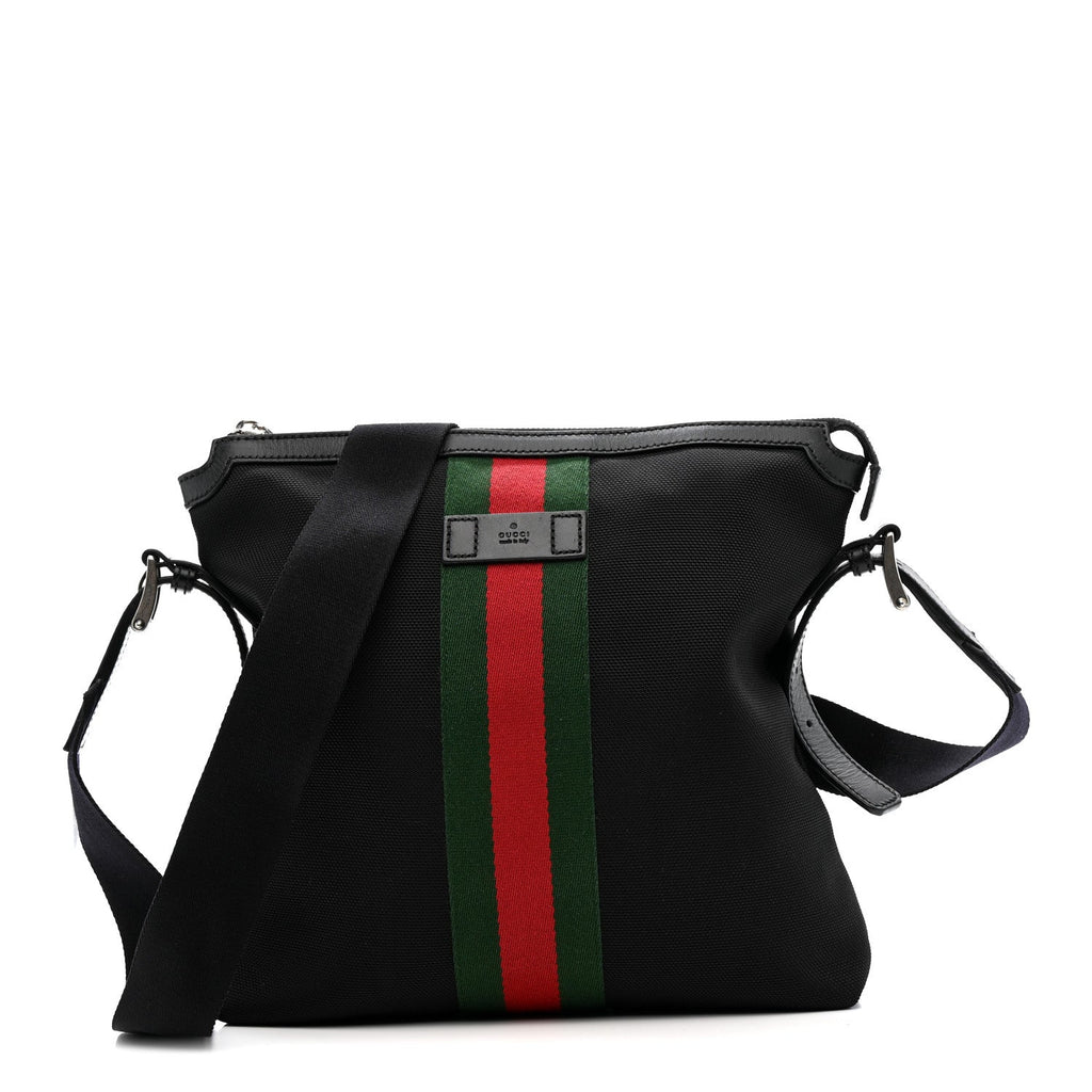 Techno Canvas Web Messenger Bag Black