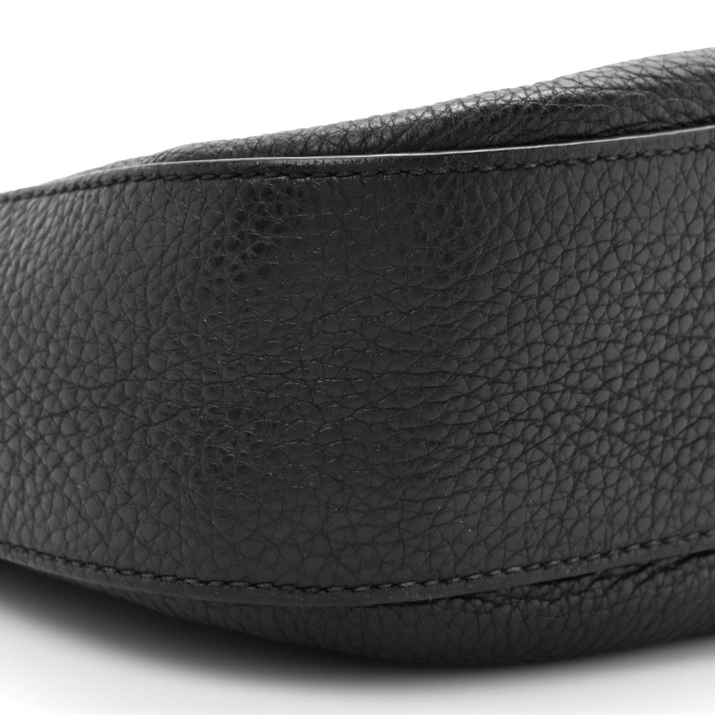 Vitello Phenix Zippered Messenger Hobo Black
