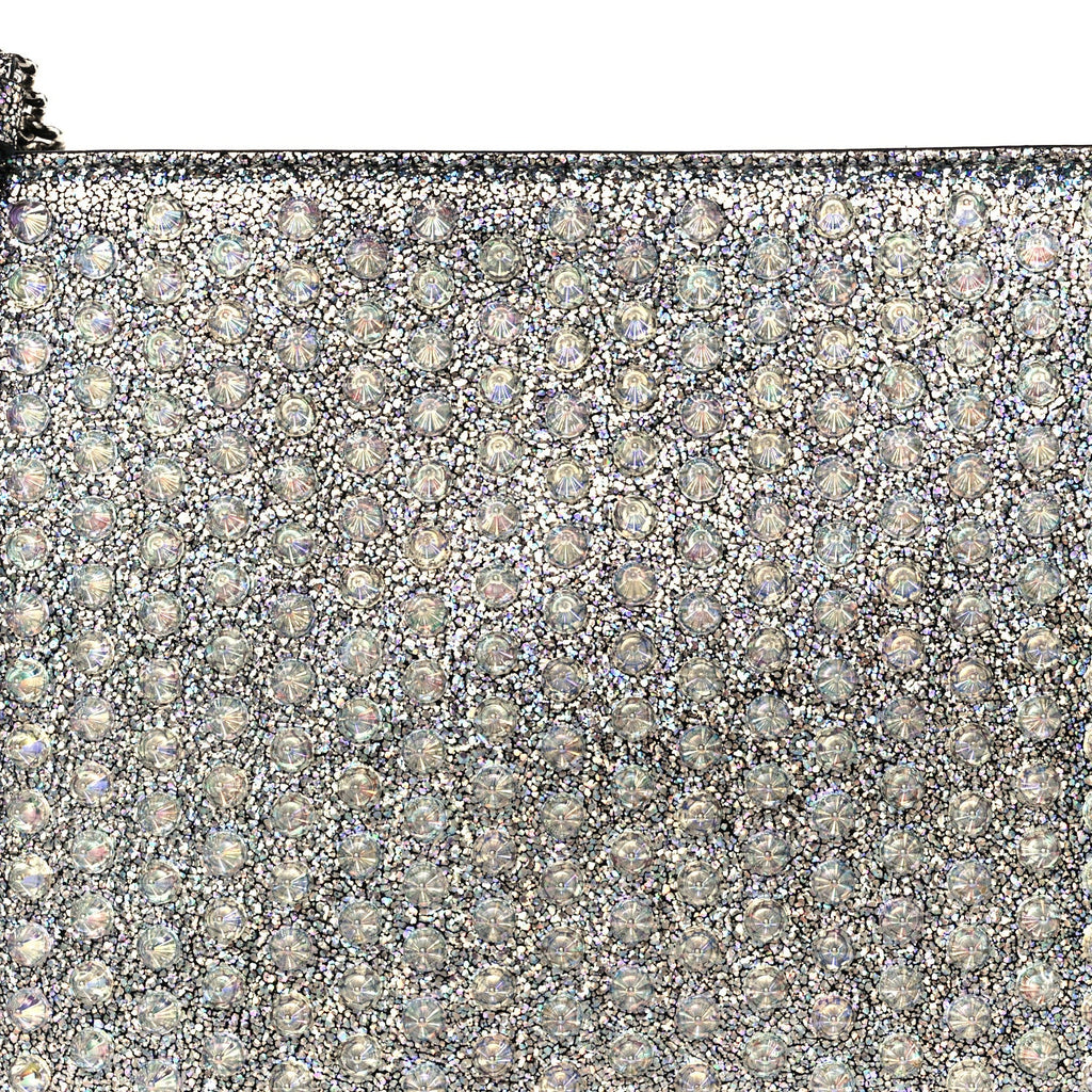 Nappa Mica Studded Loubiclutch Silver