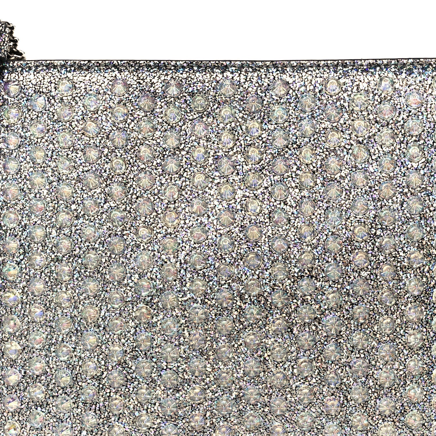 Nappa Mica Studded Loubiclutch Silver