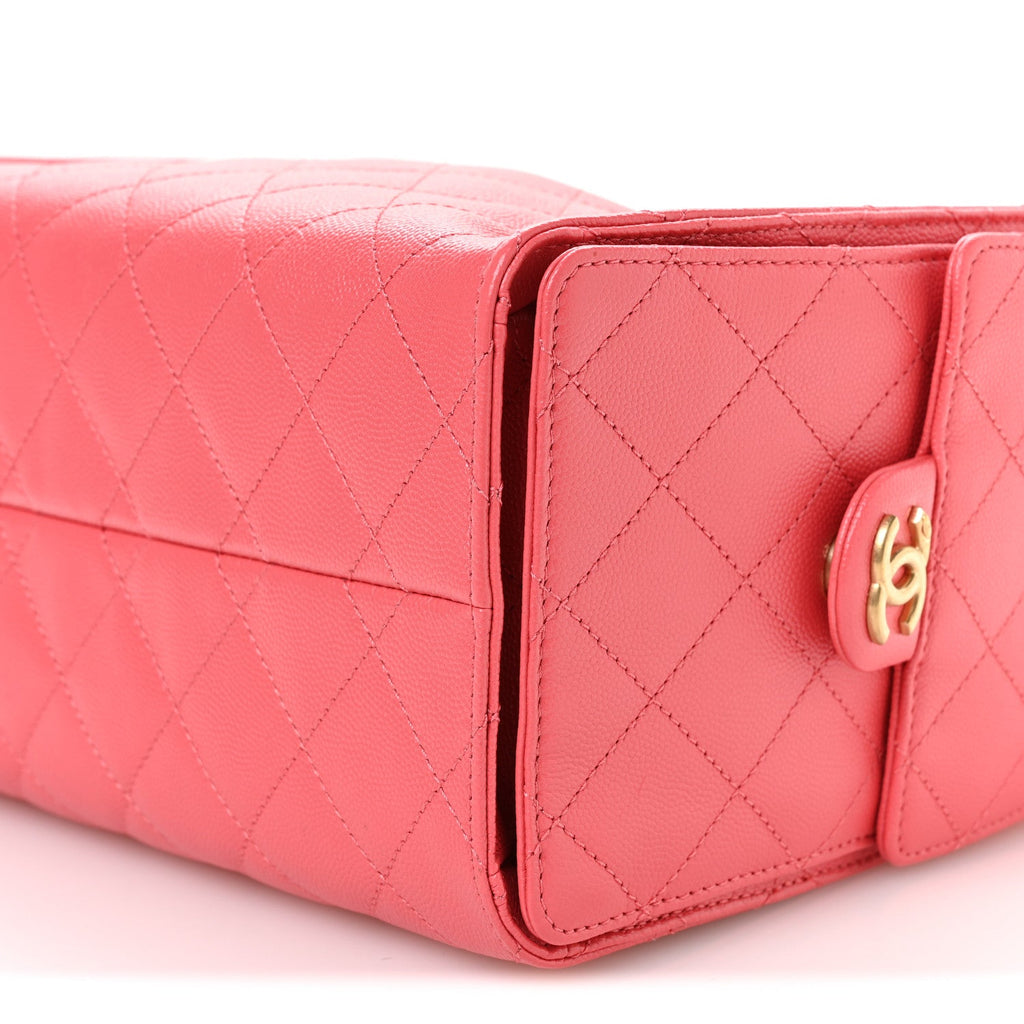Caviar Quilted Small Chanel 25 Handbag Coral