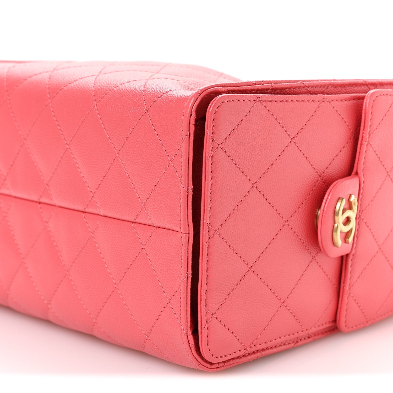 Caviar Quilted Small Chanel 25 Handbag Coral