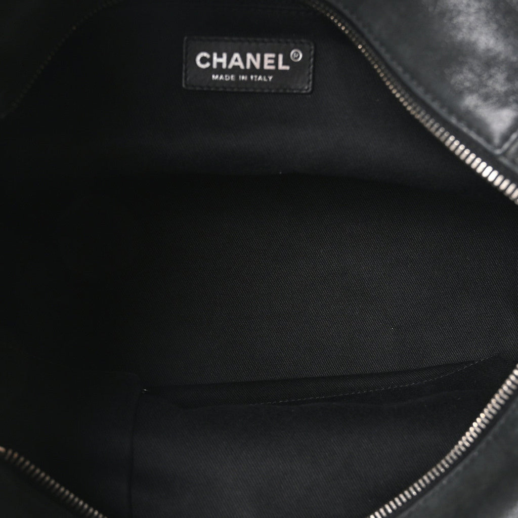 Iridescent Calfskin VIP Shopping Tote Black