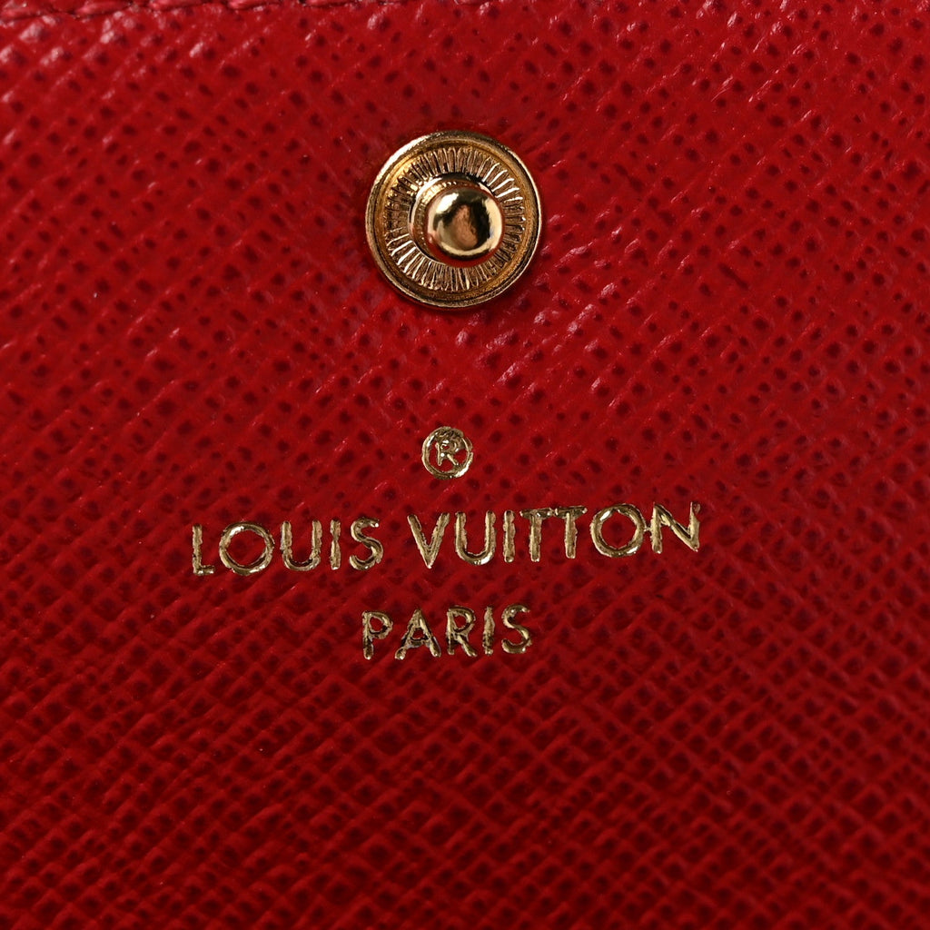 Damier Ebene Emilie Wallet Red