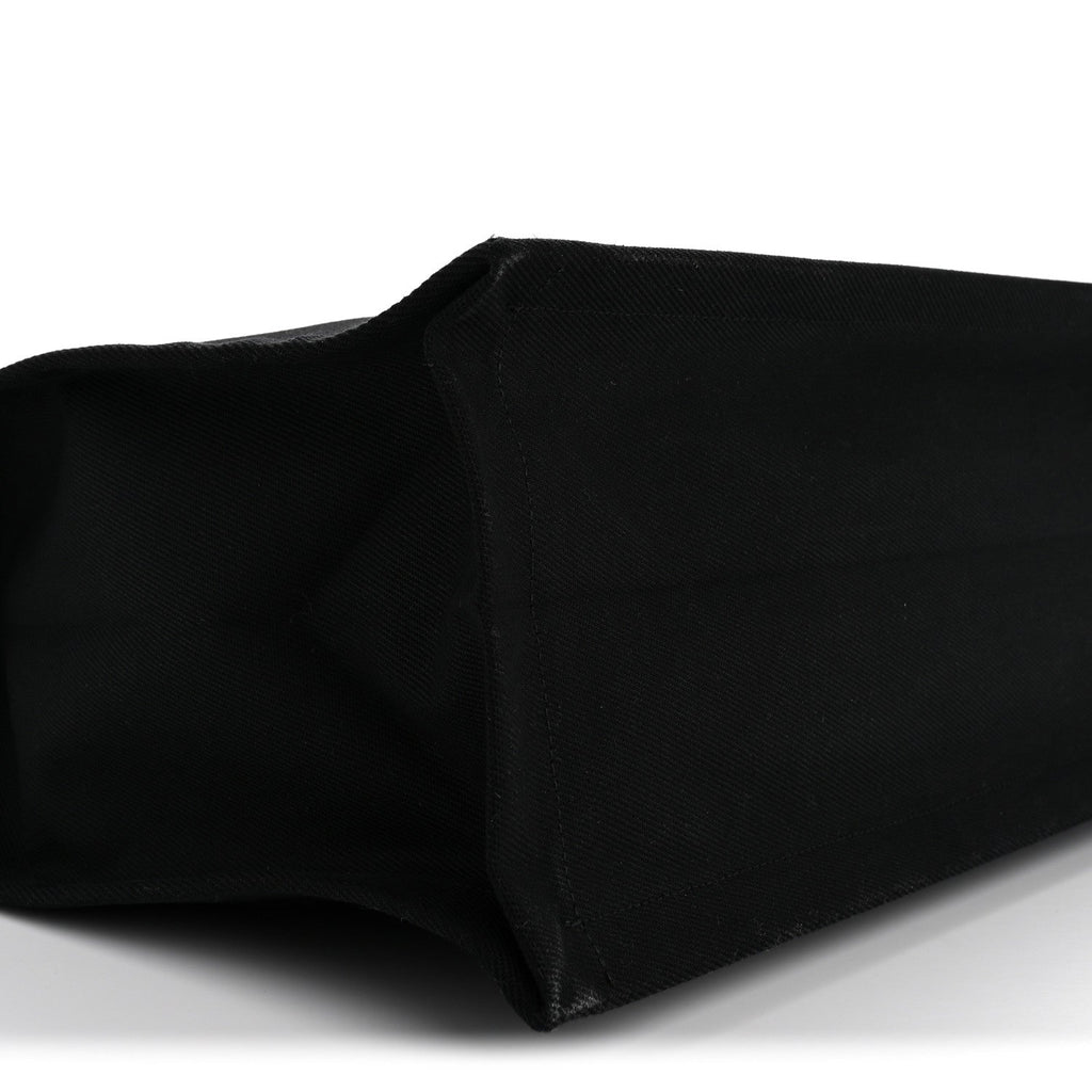 Linen Calfskin Rive Gauche Tote Black