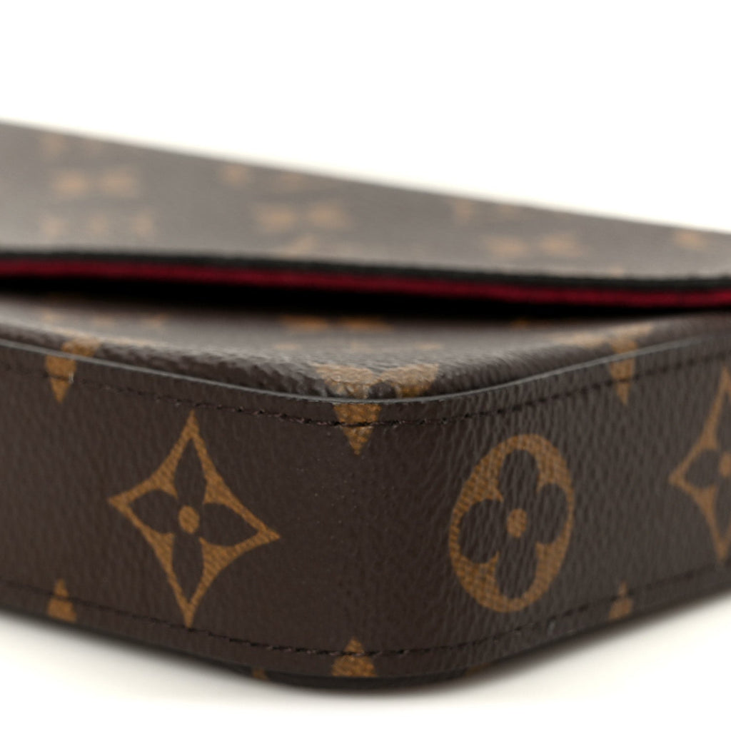 Monogram Pochette Felicie Chain Wallet Fuchsia
