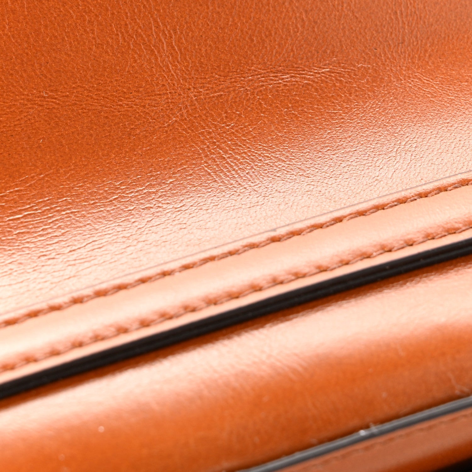 Calfskin Iconic Flap Wallet On Chain Clay Brown