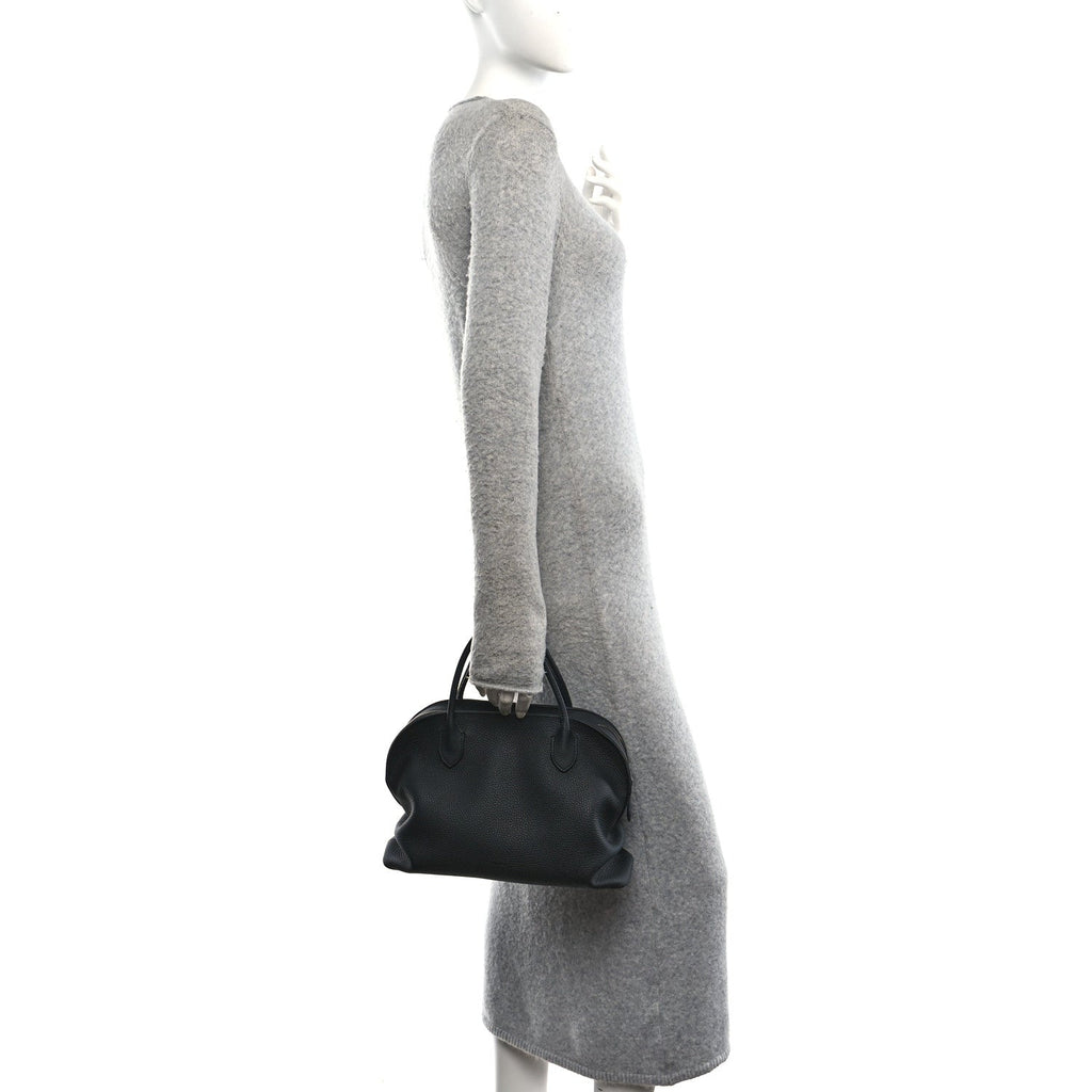 Matte Grained Calfskin Agnes Bag Black