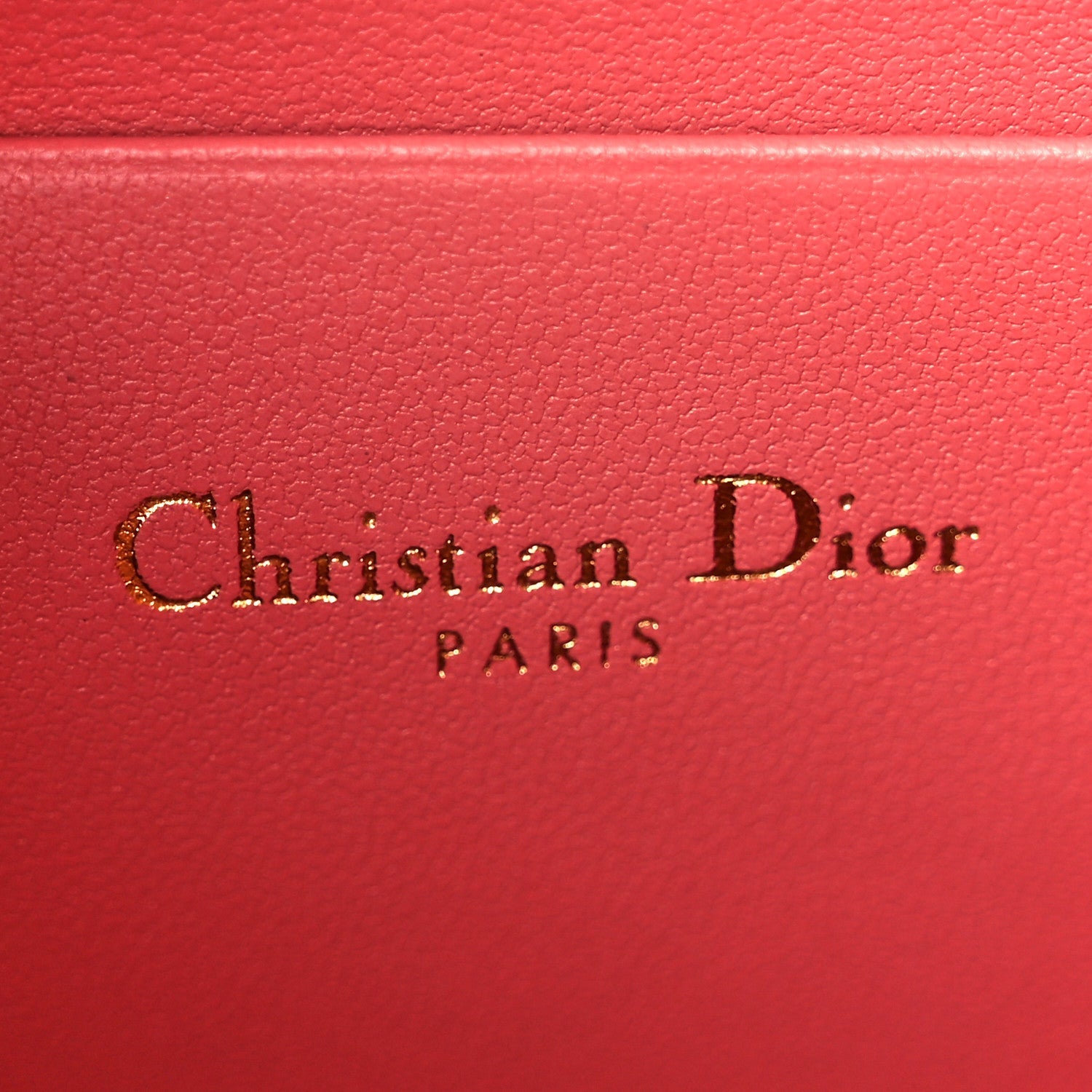 Calfskin Cannage Caro Zipped Pouch With Chain Coral Powder