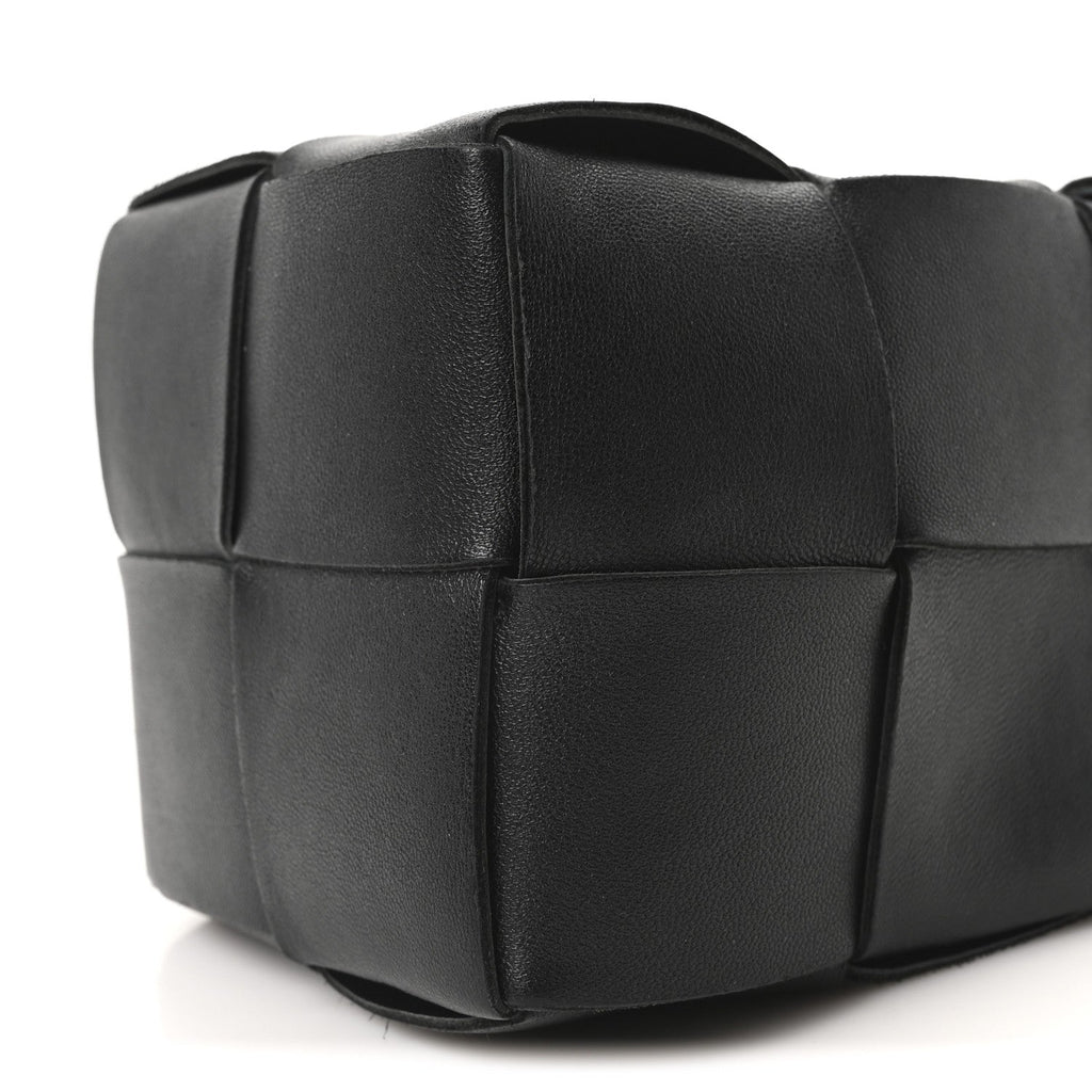 Nappa Maxi Intrecciato Mini Cassette Bucket Bag Black