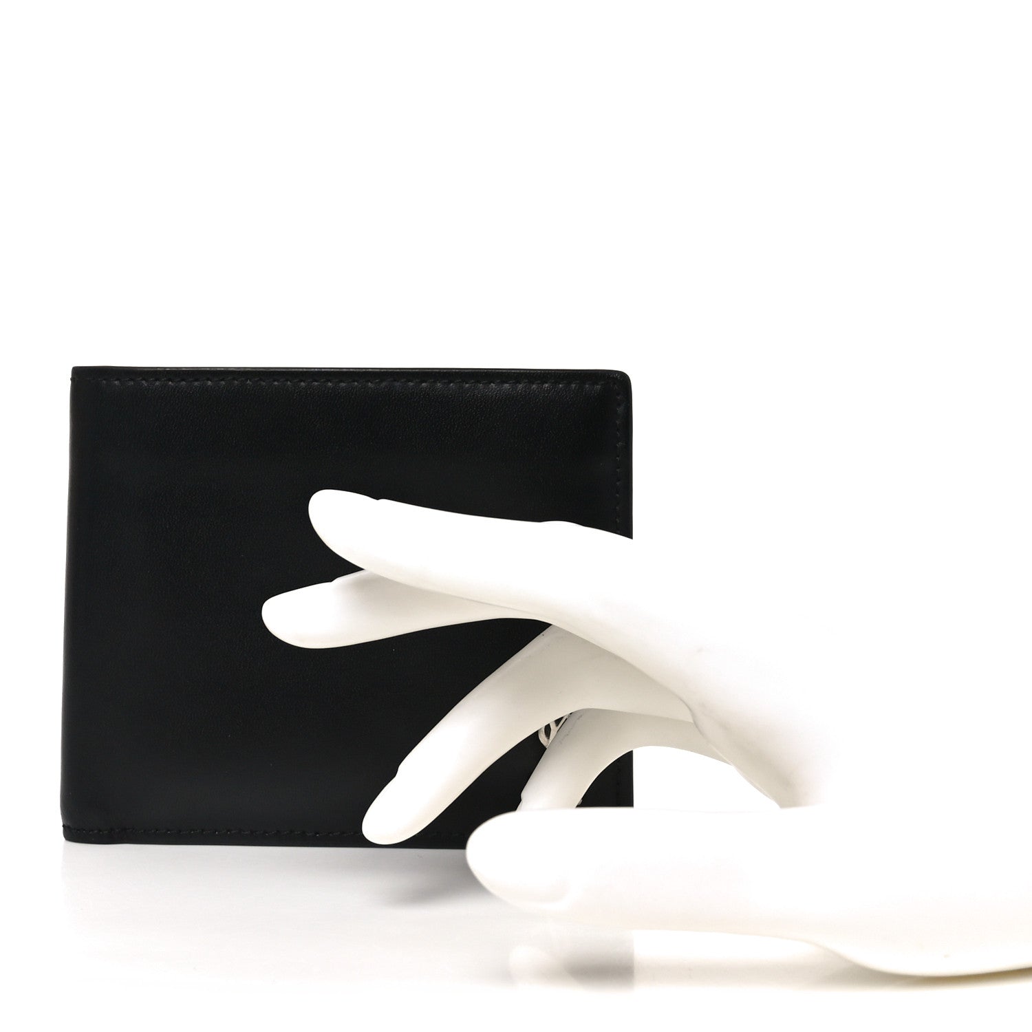 Matte Calfskin Tiny Cassandre East West Wallet Black