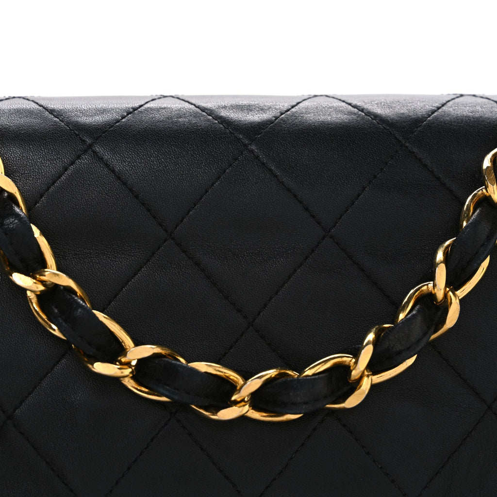 Lambskin Quilted XL Jumbo Single Flap Black
