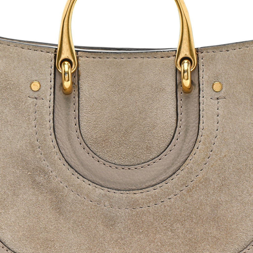 Calfskin Suede Mini Pixie Signature Belt Bag Motty Grey